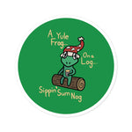 Yule be Sippin' Nog Round Stickers, Indoor\Outdoor