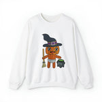 Lloyd the Baby Pumpkin Witch Unisex Heavy Blend™ Crewneck Sweatshirt