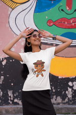 Lloyd the Baby Pumpkin Cowboy Women's The Boyfriend Tee